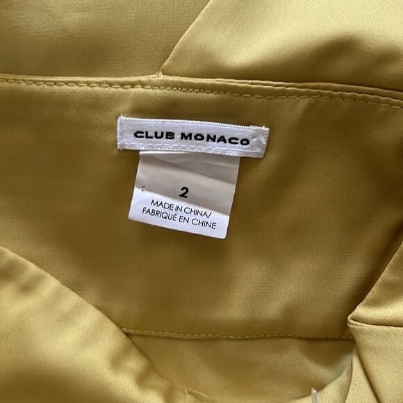 Club Monaco one shoulder satin line green dress Sz-2 - Picture 7 of 14